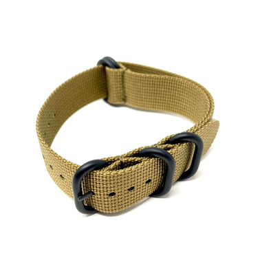 Zulu Military Style Strap - Wadi Brown- Black Buckle